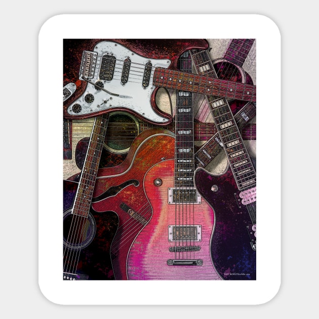 Guitar Collection Sticker by Rick Borstelman